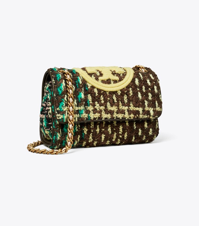 Tory Burch designer sacs porté épaule Petit sac à bandoulière convertible Fleming en tweed souple dans Multi angle