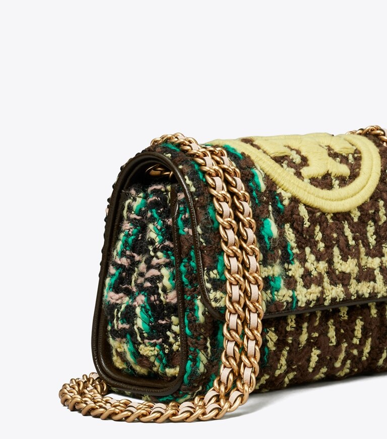 Tory Burch designer sacs porté épaule Petit sac à bandoulière convertible Fleming en tweed souple dans Multi détails