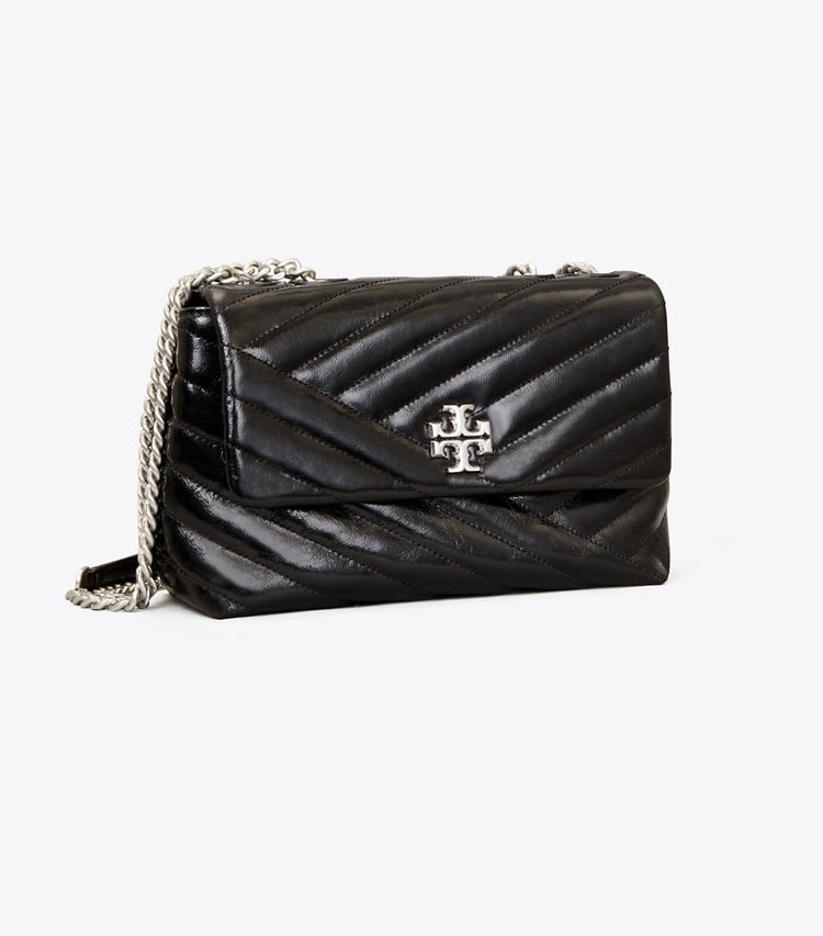 Tory Burch designer sacs porté épaule Petit sac à bandoulière convertible Kira Chevron texturé dans Black angle