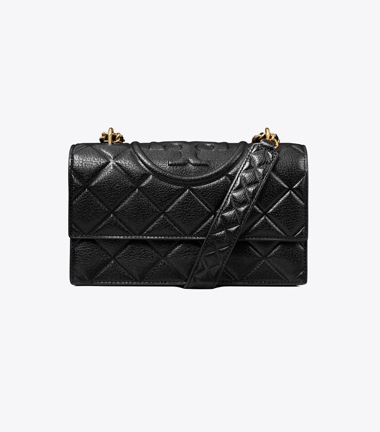 Tory Burch designer sacs porté épaule Petit sac à bandoulière Fleming dans Black de face