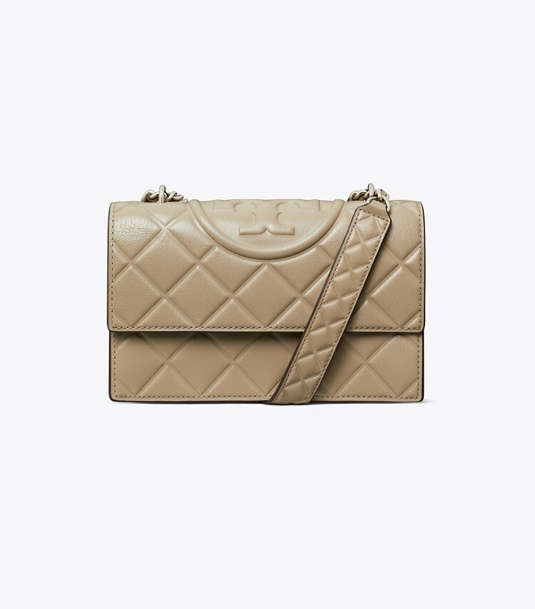 Tory Burch designer sacs porté épaule Petit sac à bandoulière Fleming dans Soft Cement de face