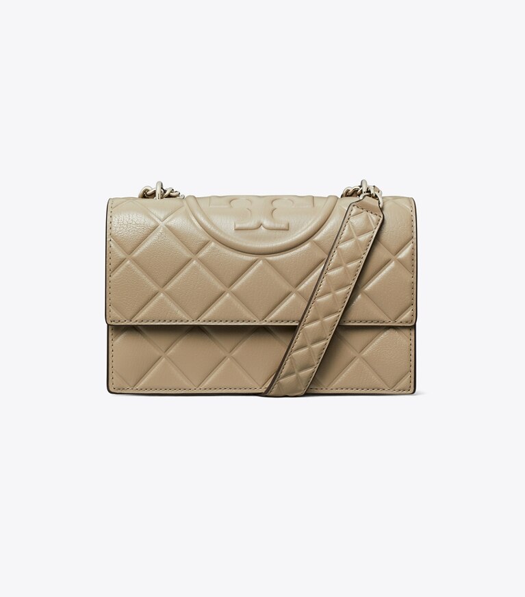 Tory Burch designer sacs porté épaule Petit sac à bandoulière Fleming dans Soft Cement de face