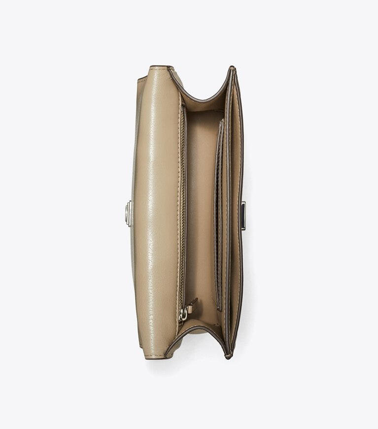 Tory Burch designer sacs porté épaule Petit sac à bandoulière Fleming dans Soft Cement vue du dessus