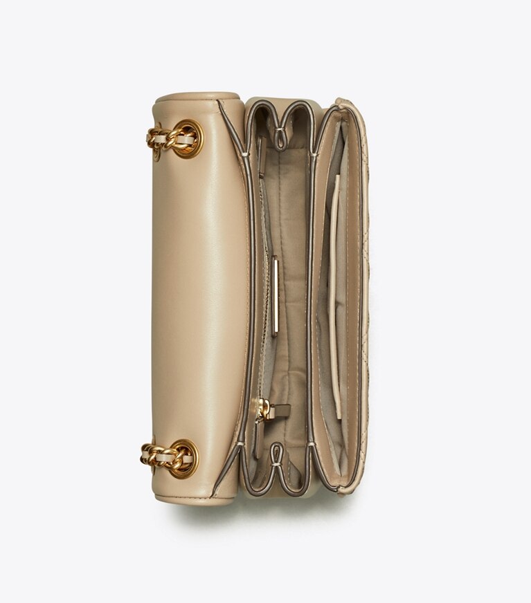 Tory Burch designer sacs porté épaule Petit sac à bandoulière Fleming Soft dans Fresh Clay vue du dessus