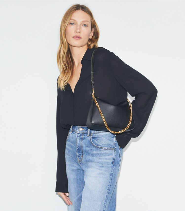 Tory Burch designer sacs porté épaule Petit sac à bandoulière Perry dans Black accessoire sur le modèle