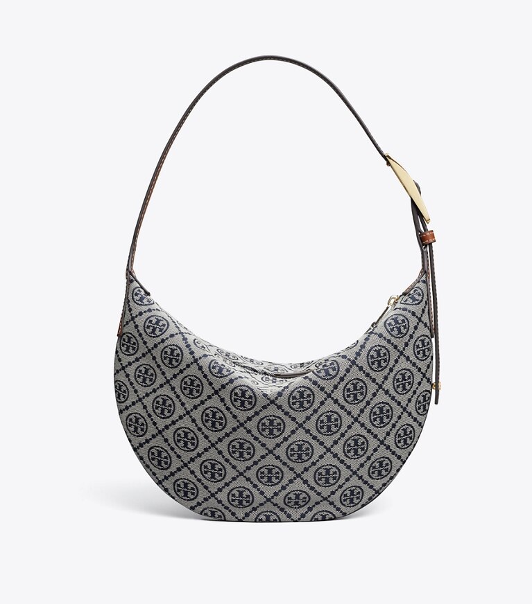 Tory Burch designer sacs porté épaule Petit sac Balloon T Monogram in Tory Navy angle