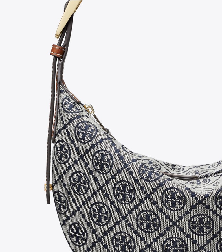 Tory Burch designer sacs porté épaule Petit sac Balloon T Monogram in Tory Navy angle