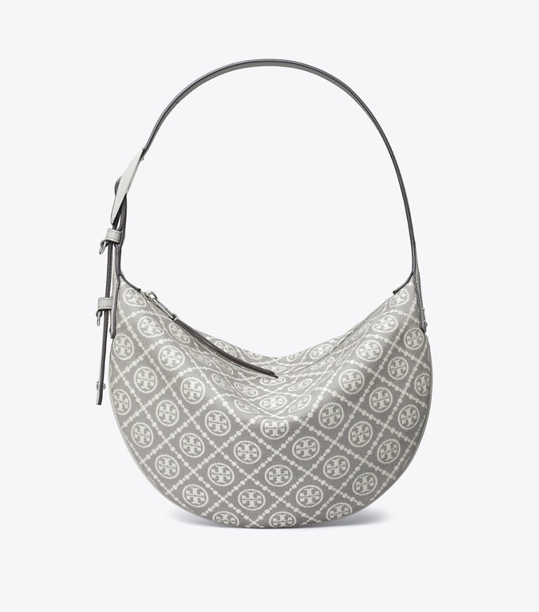Tory Burch designer sacs porté épaule Petit sac Balloon utilitaire T Monogram in Gray angle