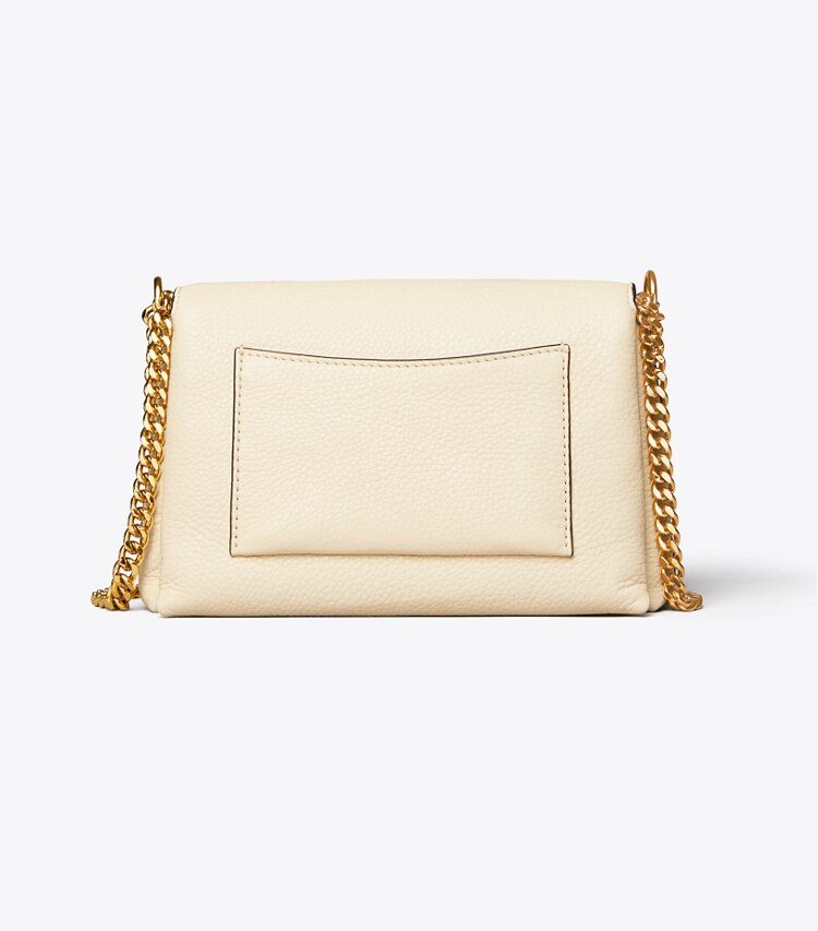 Tory Burch designer sacs porté épaule Petit sac bandoulière convertible Kira en cuir grainé dans New Cream retour