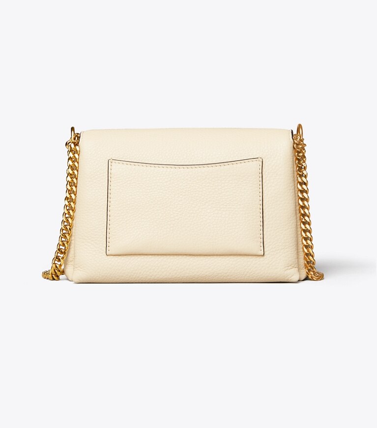 Tory Burch designer sacs porté épaule Petit sac bandoulière convertible Kira en cuir grainé dans New Cream retour