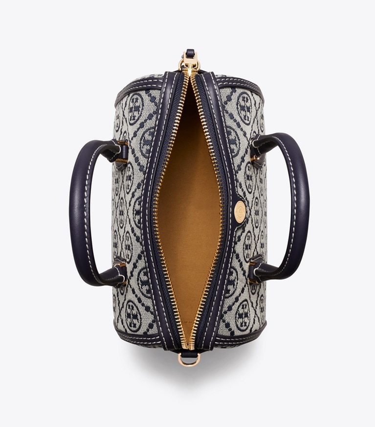 Tory Burch designer sacs à bandoulière Petit sac baril à motif T Monogram dans Tory Navy vue du dessus