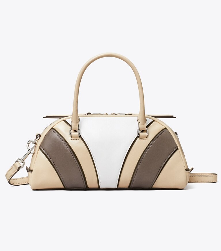 Tory Burch designer sacs à bandoulière Petit sac bowling matelassé Moto dans Multi de face