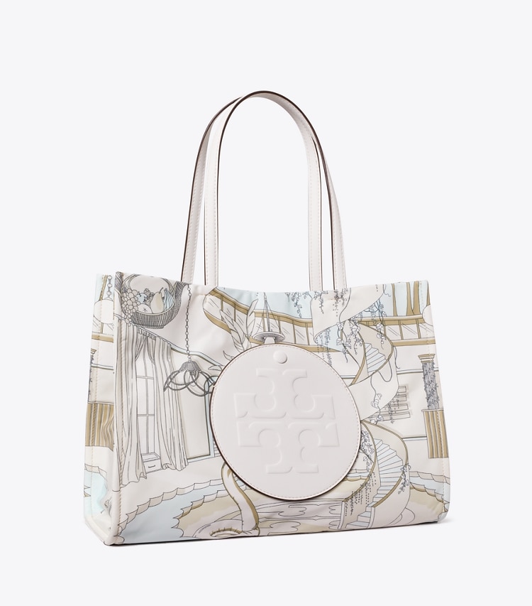 Tory Burch designer cabas Petit sac cabas imprimé Ella in The Pool Beige angle