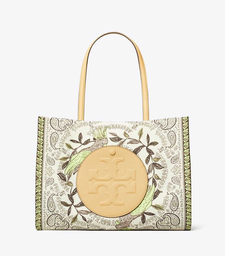 Tory Burch designer cabas Petit sac cabas imprimé Ella in Mint Cockatoo front