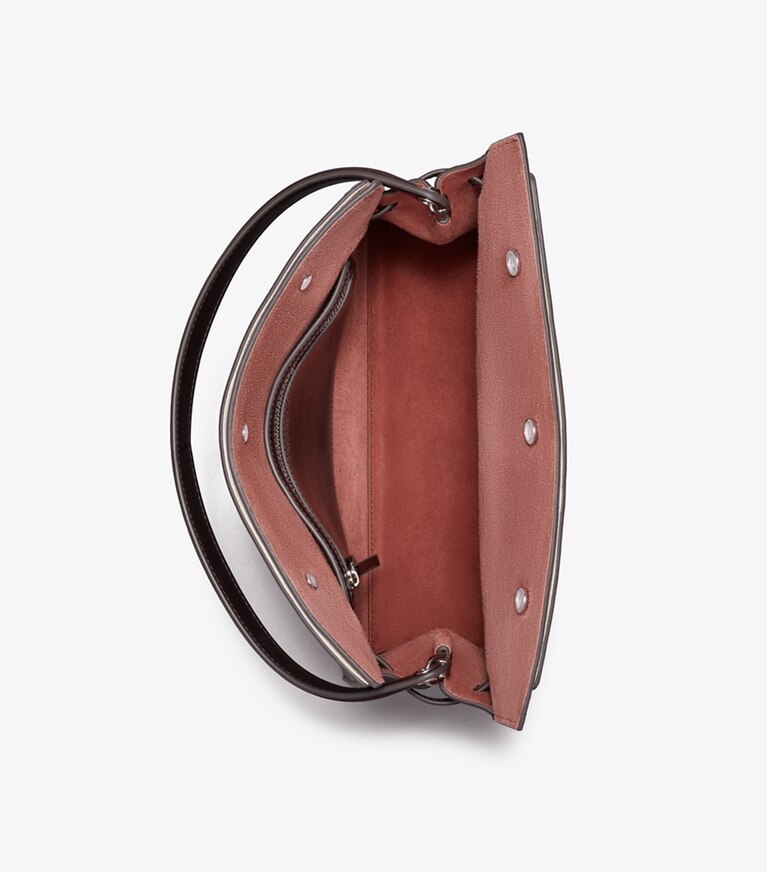 Tory Burch designer sac à main Petit sac double Lee Radziwill dans Coco vue du dessus