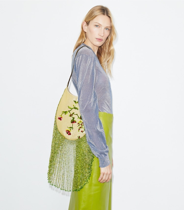 Tory Burch designer sacs porté épaule Petit sac effet piercing in Multi accessory on model