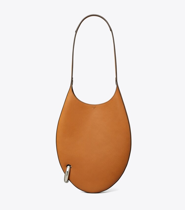 Tory Burch designer sacs porté épaule Petit sac effet piercing in Aged Tan front