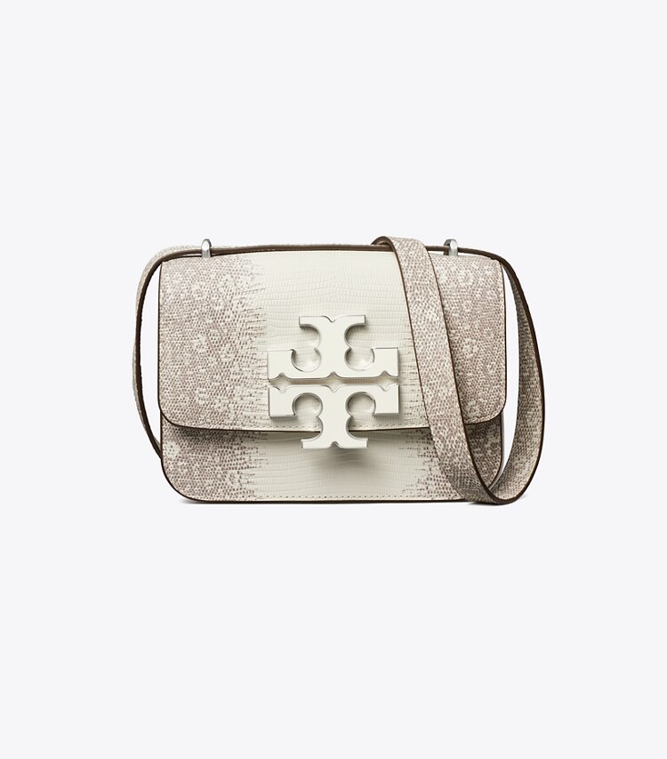 Tory Burch designer sacs porté épaule Petit sac Eleanor à effet lézard dans Cool White de face
