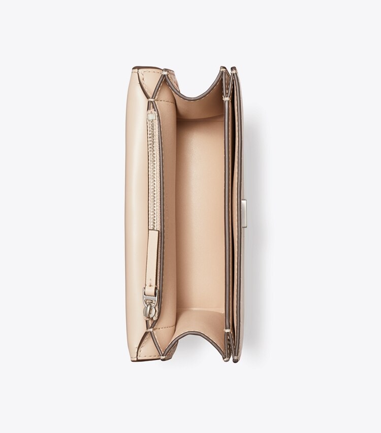 Tory Burch designer sacs porté épaule Petit sac Eleanor embossé motif croco dans Pale Blush vue du dessus