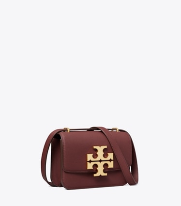 Tory Burch designer sacs porté épaule Petit sac Eleanor en cuir grainé in Dark Cabernet angle