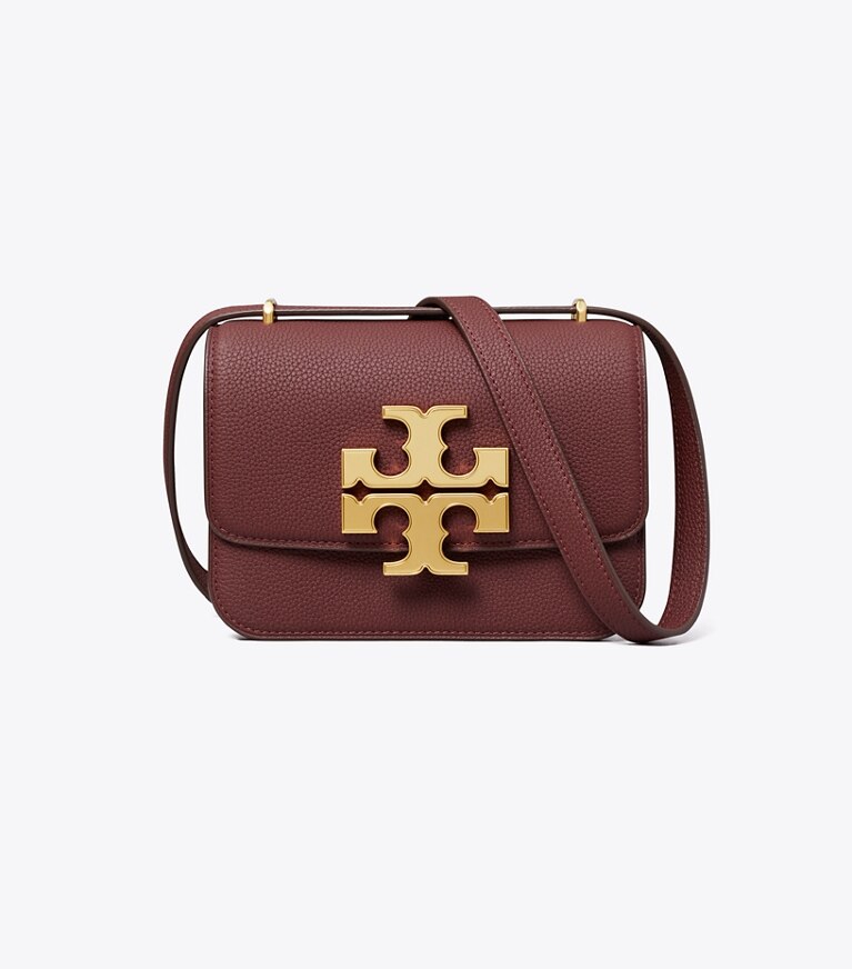Tory Burch designer sacs porté épaule Petit sac Eleanor en cuir grainé in Dark Cabernet angle
