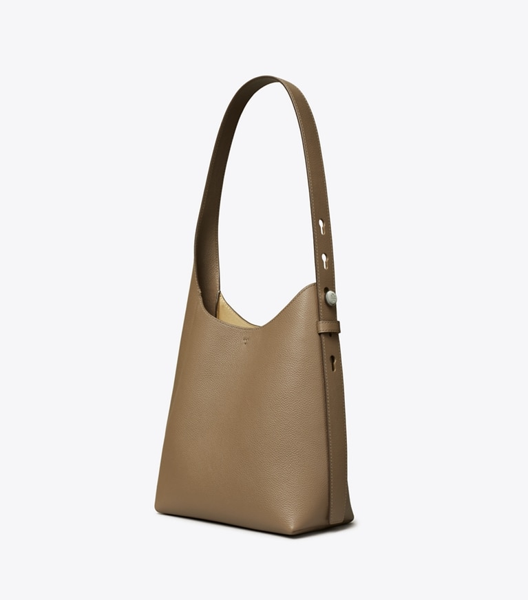 Tory Burch designer sacs hobo Petit sac Hobo Romy in Wild Mushroom angle