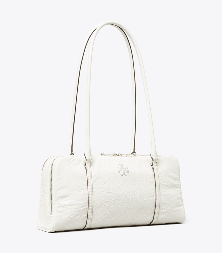 Tory Burch designer sacs porté épaule Petit sac Marshmallow en cuir froissé dans White angle