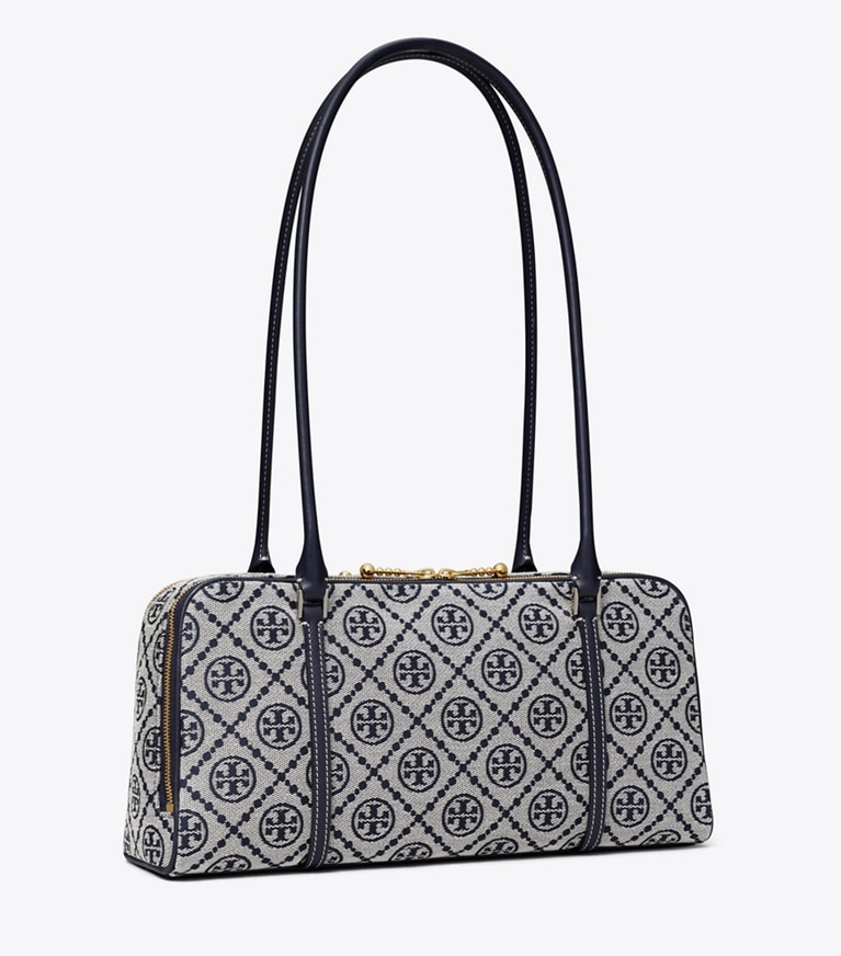Tory Burch designer sacs porté épaule Petit sac Marshmallow T Monogram in Tory Navy angle