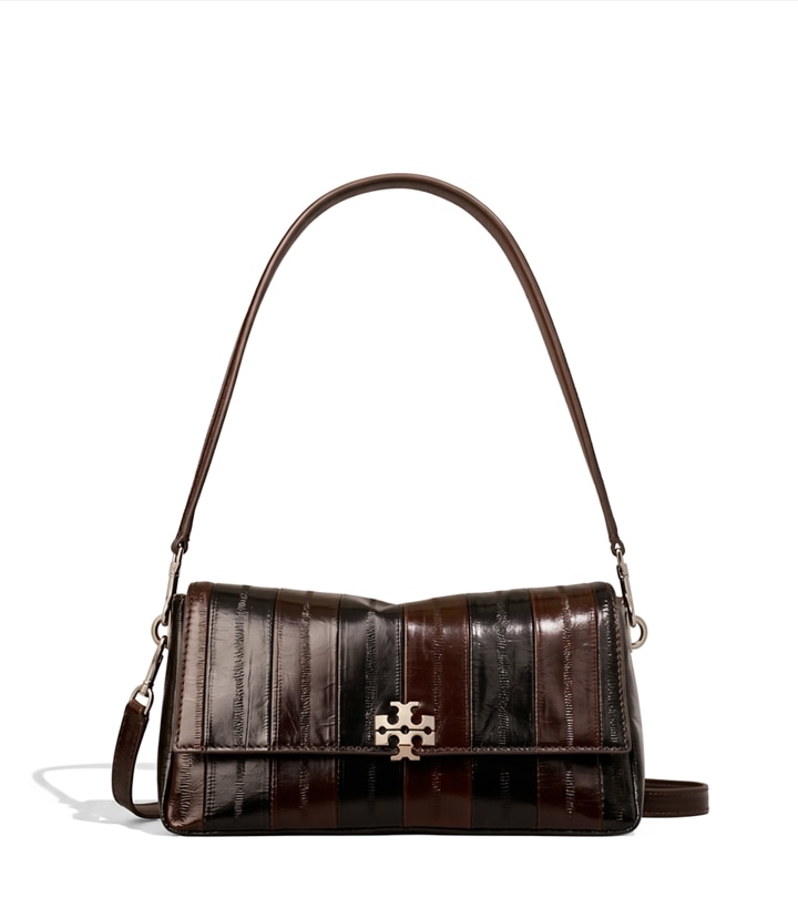 Petit sac porté épaule Charlie en cuir embossé façon anguille