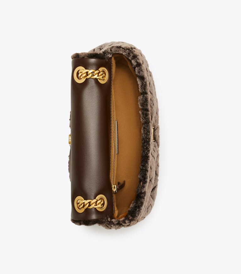 Tory Burch designer sacs porté épaule Petit sac porté épaule Charlie en rason dans Cocoa vue du dessus