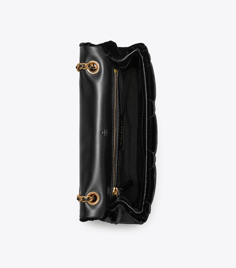 Tory Burch designer sacs porté épaule Petit sac porté épaule Bunny Knot en velours in Black dessus
