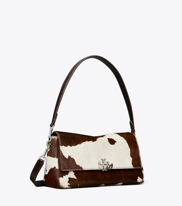 Tory Burch designer sacs porté épaule Petit sac porté épaule Charlie en cuir de veau façon poulain in Mocha Brown / Shea Butter angle