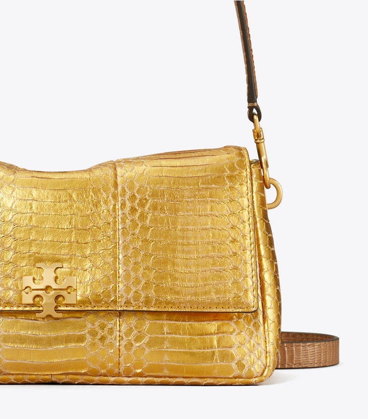 Tory Burch designer sacs porté épaule Petit sac porté épaule Charlie en serpent dans Gold détails