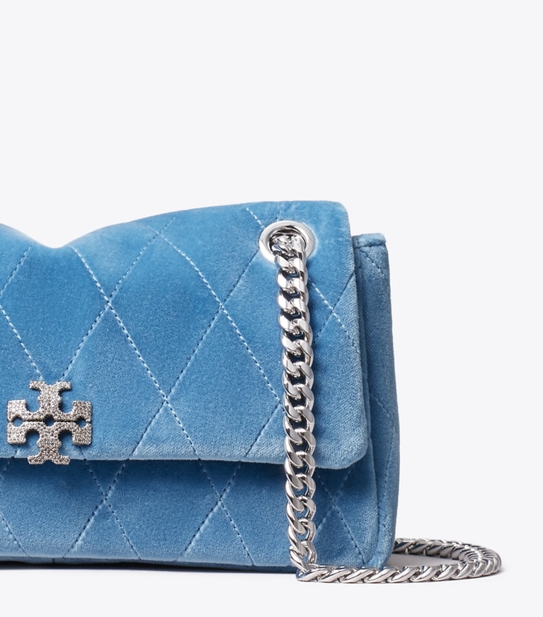 Tory Burch designer sacs porté épaule Petit sac porté épaule Charlie en velours matelassé pavé in Electric Blue informations