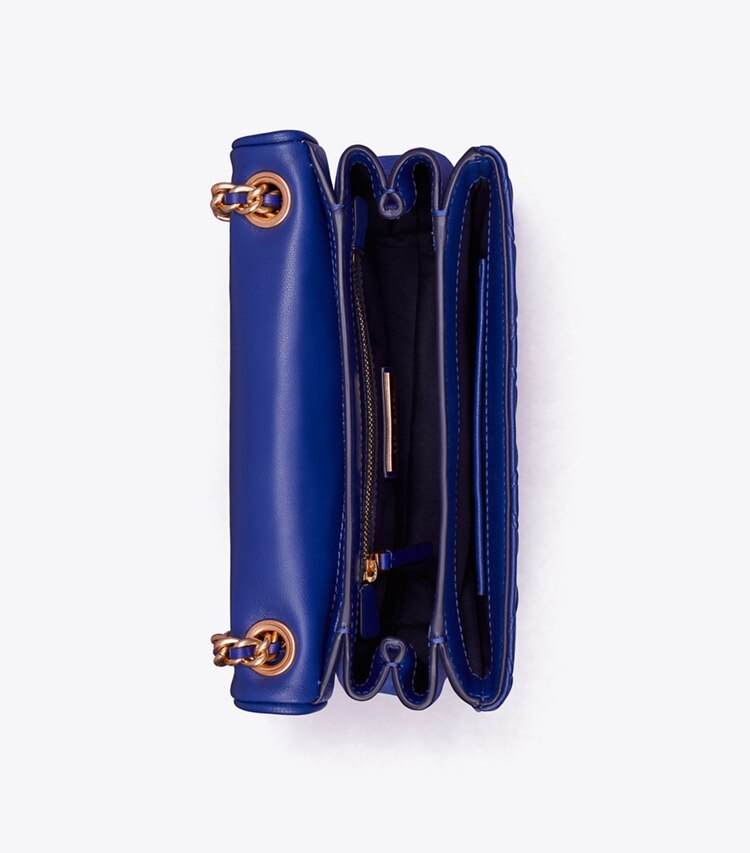 Tory Burch designer sacs porté épaule Petit sac porté épaule convertible Fleming en cuir souple in Navy Day dessus