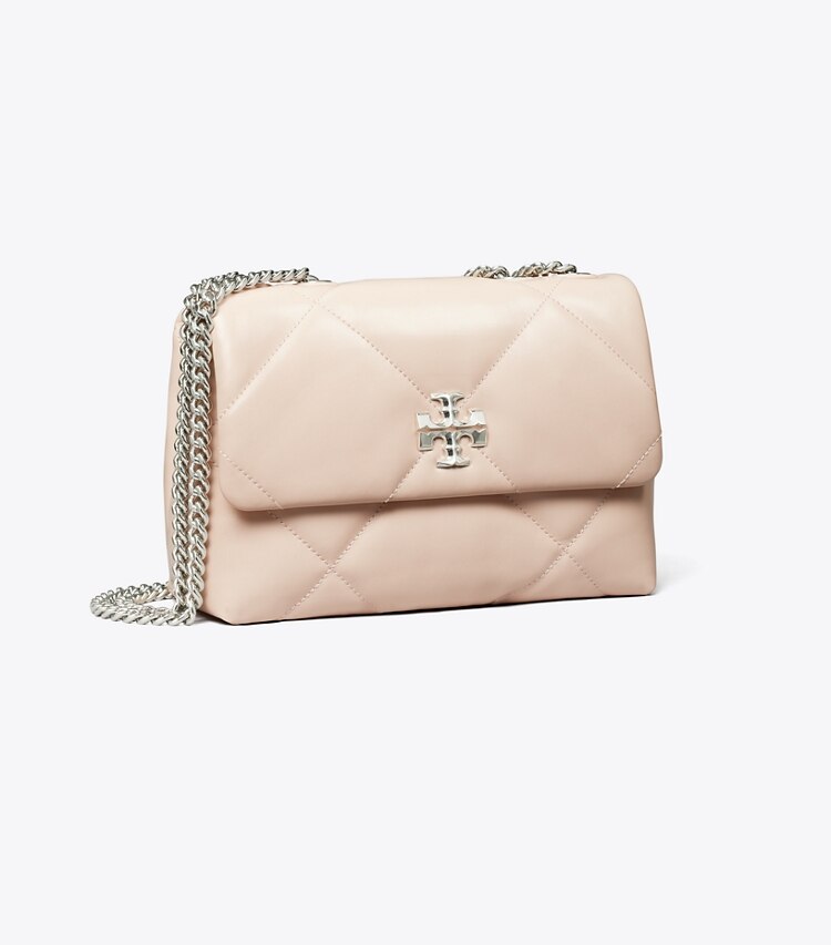Tory Burch designer sacs porté épaule Petit sac porté épaule convertible Kira à matelassage losange in Soft Pink angle