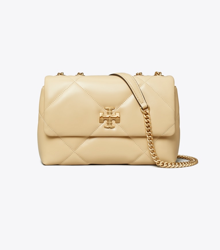 Tory Burch designer sacs porté épaule Petit sac porté épaule convertible Kira à matelassage losange in Vanilla Soft Serve front