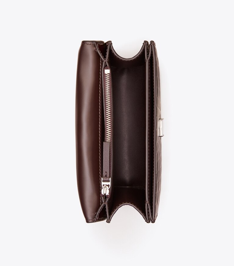 Tory Burch designer sacs porté épaule Petit sac porté épaule Eleanor embossé motif croco dans Deep Burgundy vue du dessus