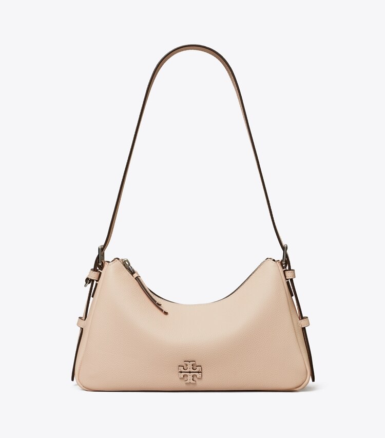 Tory Burch designer sacs porté épaule Petit sac porté épaule en cuir dans Soft Pink de face