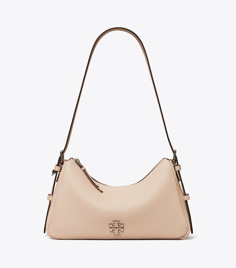 Tory Burch designer sacs porté épaule Petit sac porté épaule en cuir dans Soft Pink de face