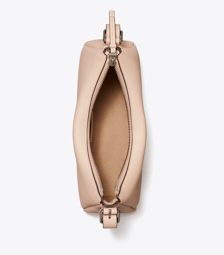Tory Burch designer sacs porté épaule Petit sac porté épaule en cuir dans Soft Pink vue du dessus