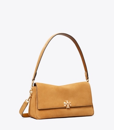 Tory Burch designer sacs porté épaule Petit sac porté épaule en daim Charlie in Toffee angle