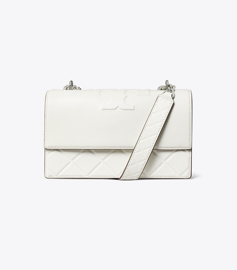 Tory Burch designer sacs porté épaule Petit sac porté épaule Fleming in Blanc front