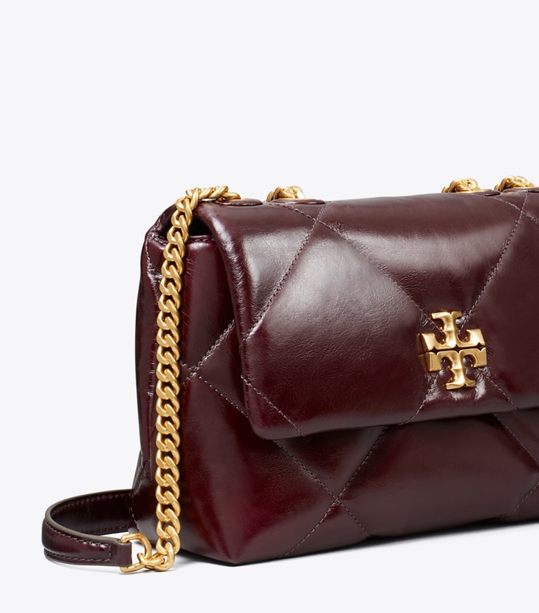 Tory Burch designer sacs porté épaule Petit sac porté épaule Kira à matelassage losange vieilli in Dark Carmine / GOLD informations