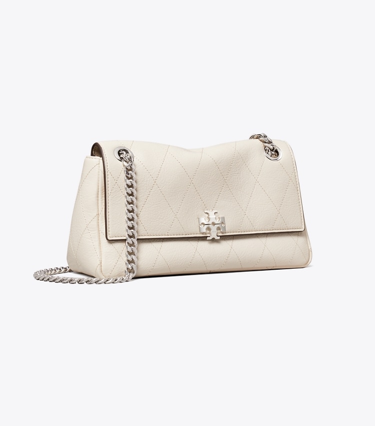 Tory Burch designer sacs porté épaule Petit sac porté épaule matelassé Charlie in Light Cream angle