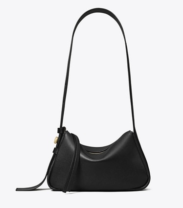 Tory Burch designer sacs porté épaule Petit sac porté épaule Romy in Black front