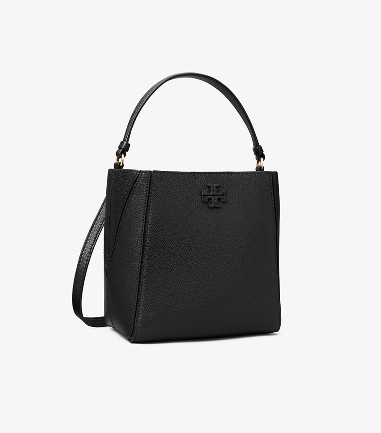 Tory Burch designer sacs à bandoulière Petit sac seau McGraw dans Black angle