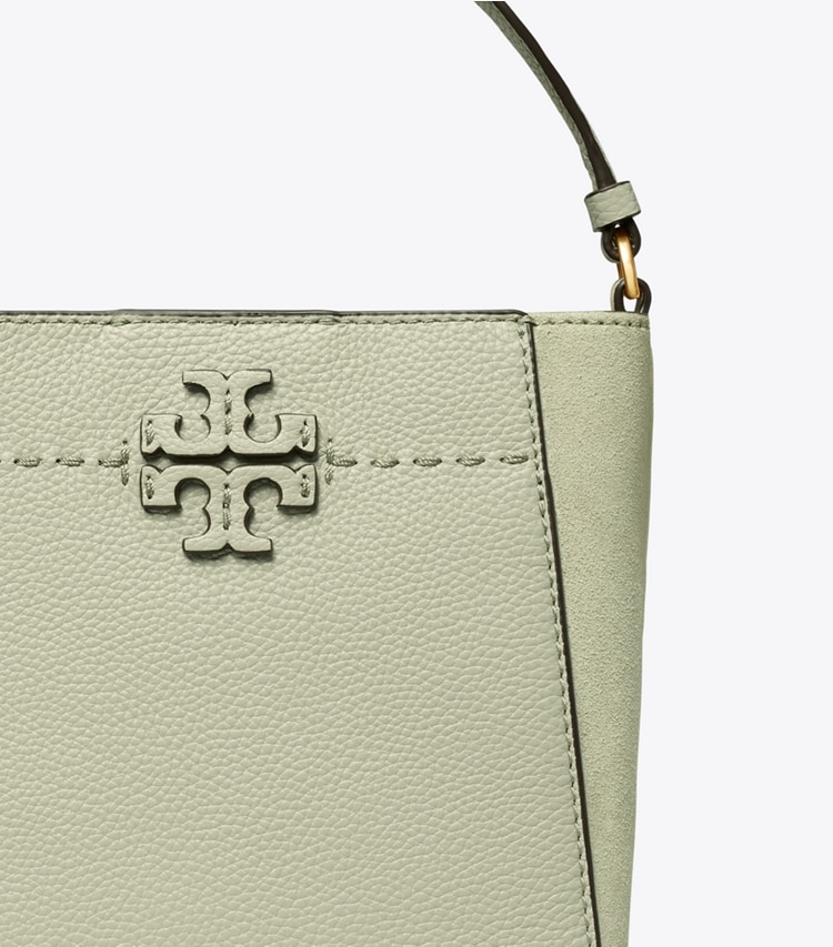 Tory Burch designer sacs à bandoulière Petit sac seau McGraw dans PINE FROST détails