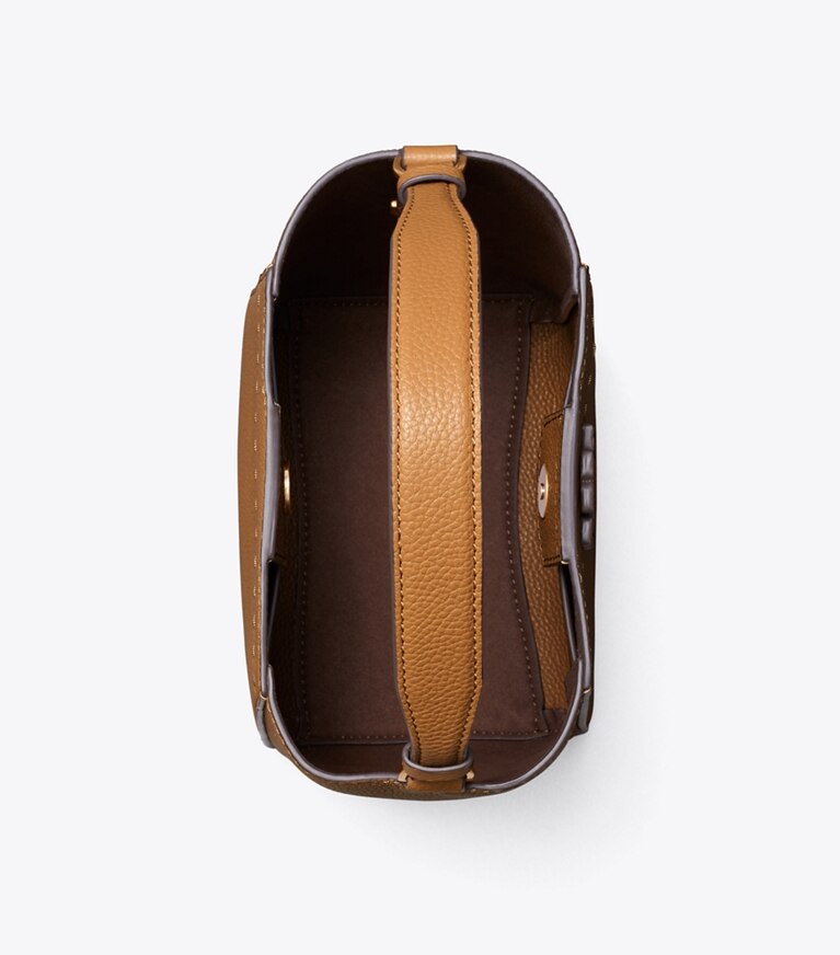 Tory Burch designer sacs à bandoulière Petit sac seau McGraw dans Tiramisu vue du dessus