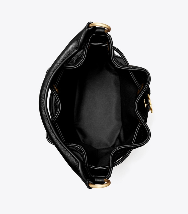 Tory Burch designer sacs à bandoulière Petit sac seau souple Fleming dans Black vue du dessus